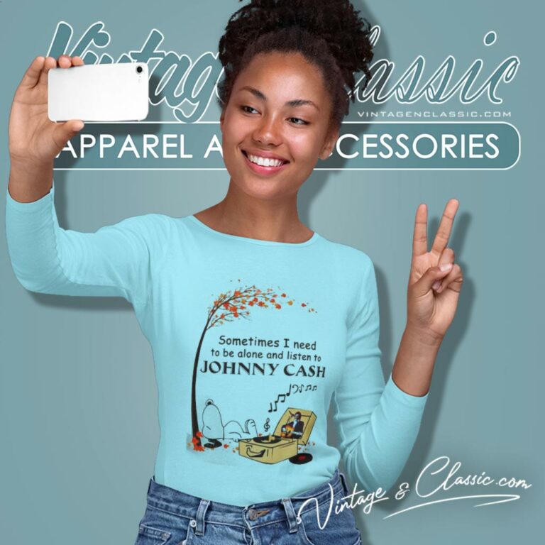 Snoopy Sometimes I Need To Be Alone And Listen To Johnny Cash Long Sleeve Tee 1 Snoopy Sometimes I Need To Be Alone And Listen To Johnny Cash Long Sleeve Tee 1