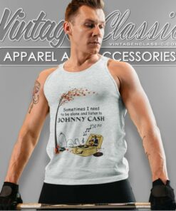 Snoopy Sometimes I Need To Be Alone And Listen To Johnny Cash Tank Top Racerback 1