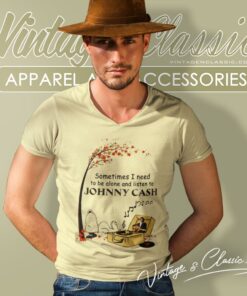 Snoopy Sometimes I Need To Be Alone And Listen To Johnny Cash V Neck TShirt 1