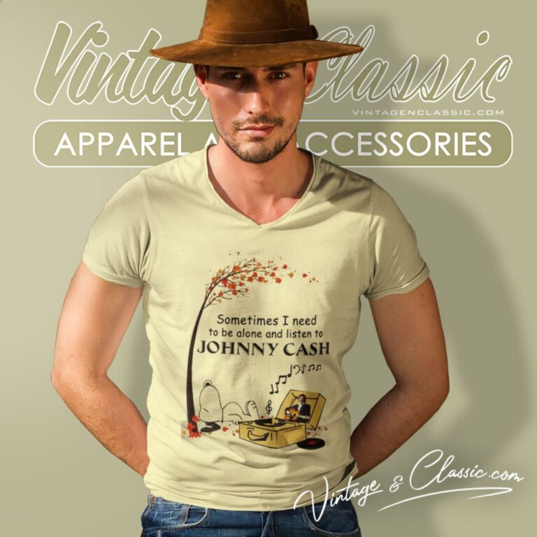 Snoopy Sometimes I Need To Be Alone And Listen To Johnny Cash V Neck TShirt 1 Snoopy Sometimes I Need To Be Alone And Listen To Johnny Cash V Neck TShirt 1