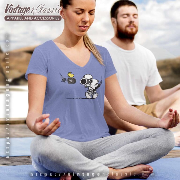 Snoopy Star Wars V Neck TShirt Snoopy Star Wars V Neck TShirt