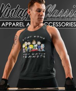 Snoopy Stay Home And Watch Peanuts Movie Tank Top Racerback 1