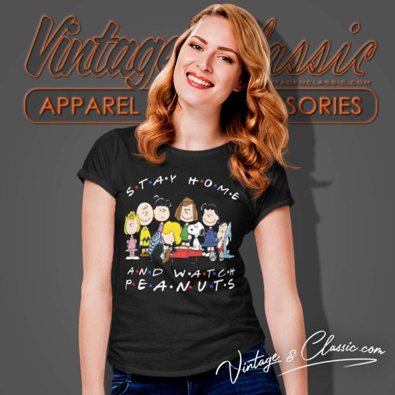 Snoopy Stay Home And Watch Peanuts Movie Women TShirt 1 Snoopy Stay Home And Watch Peanuts Movie Women TShirt 1