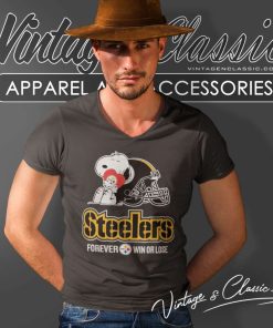 Snoopy Steelers Forever Win Or Lose Football V Neck TShirt