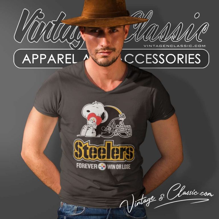Snoopy Steelers Forever Win Or Lose Football V Neck TShirt Snoopy Steelers Forever Win Or Lose Football V Neck TShirt