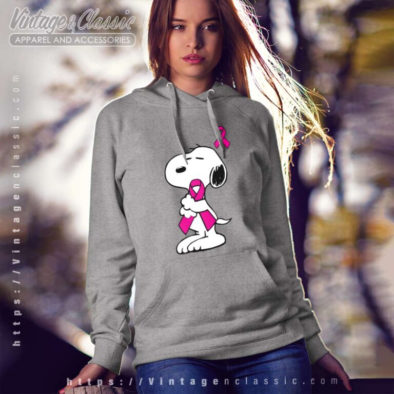 Snoopy Support Breast Cancer Hoodie Snoopy Support Breast Cancer Hoodie