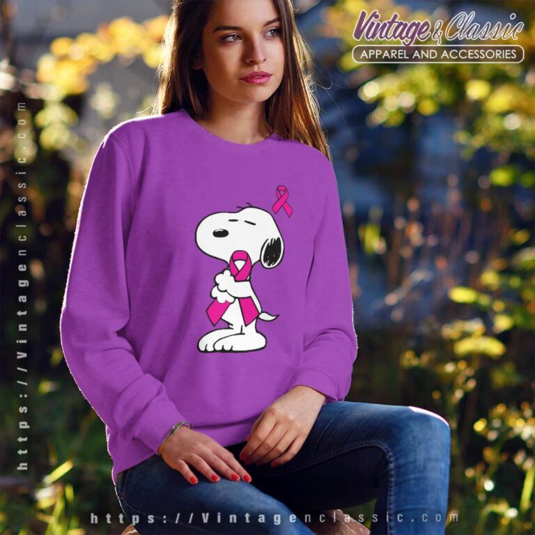 Snoopy Support Breast Cancer Sweatshirt Snoopy Support Breast Cancer Sweatshirt