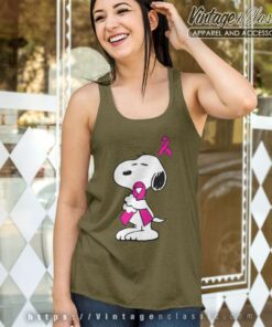Snoopy Support Breast Cancer Tank Top Racerback