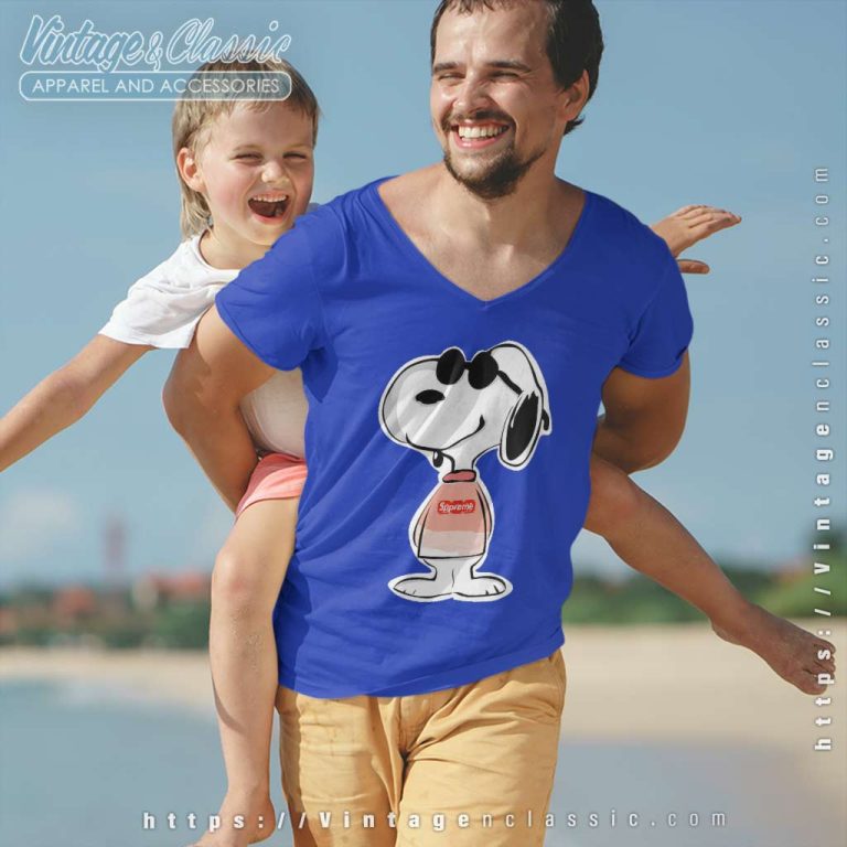 Snoopy Supreme Louis Vuitton V Neck TShirt Snoopy Supreme Louis Vuitton V Neck TShirt