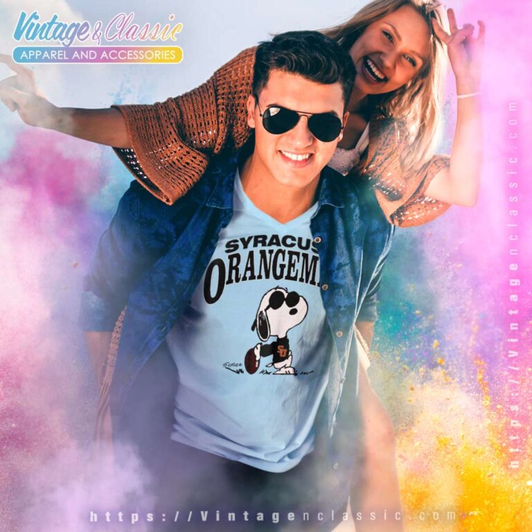 Snoopy Syracuse University Orangemen V Neck TShirt Snoopy Syracuse University Orangemen V Neck TShirt