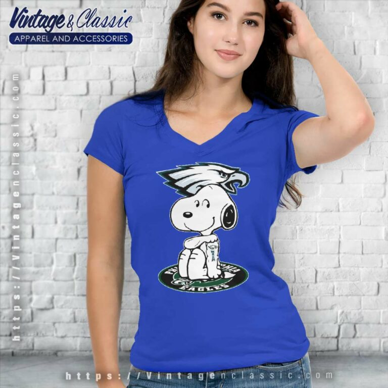 Snoopy Tattoo Philadelphia Eagles V Neck TShirt Snoopy Tattoo Philadelphia Eagles V Neck TShirt
