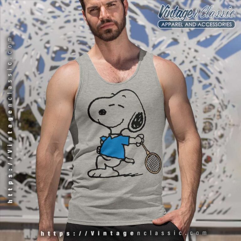 Snoopy Tennis Player Tank Top Racerback Snoopy Tennis Player Tank Top Racerback