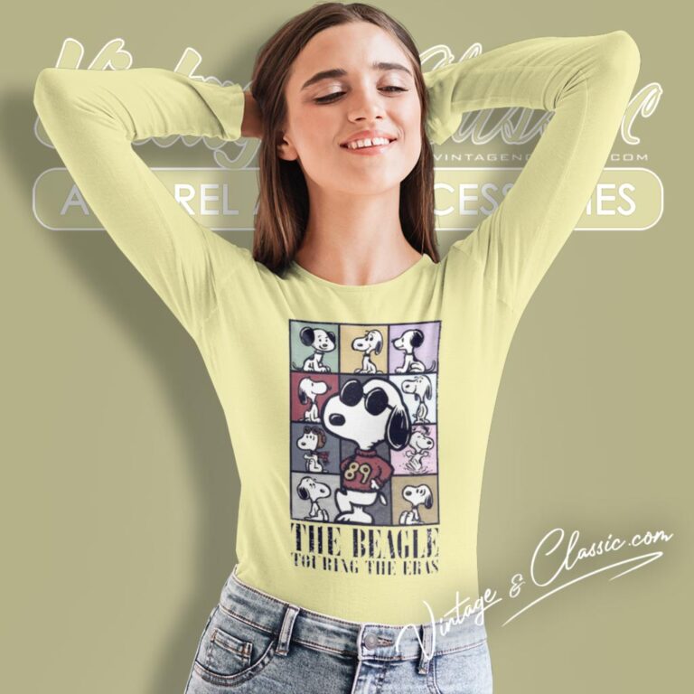 Snoopy The Beagle Touring The Eras Long Sleeve Tee Snoopy The Beagle Touring The Eras Long Sleeve Tee