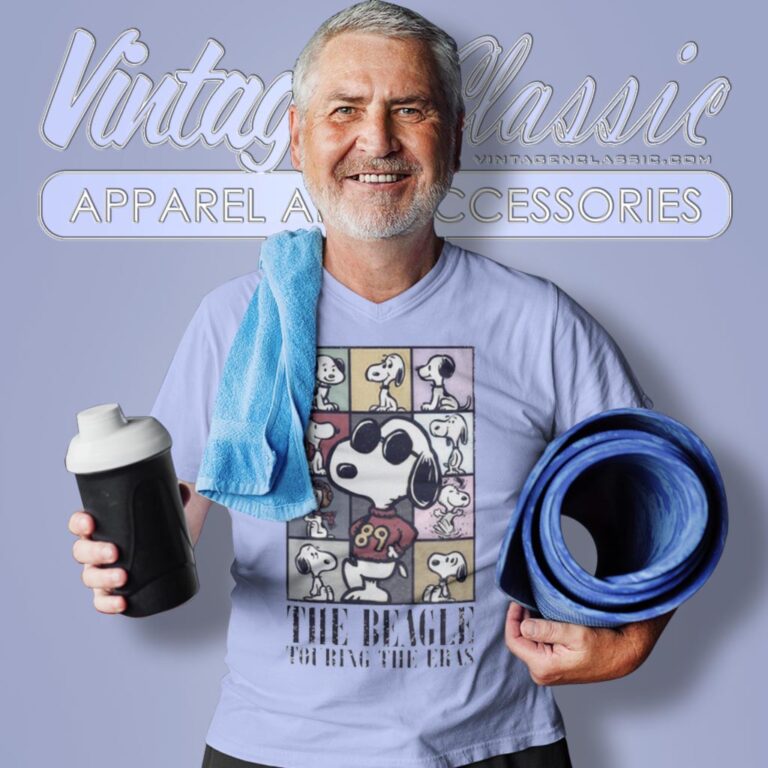 Snoopy The Beagle Touring The Eras V Neck TShirt Snoopy The Beagle Touring The Eras V Neck TShirt