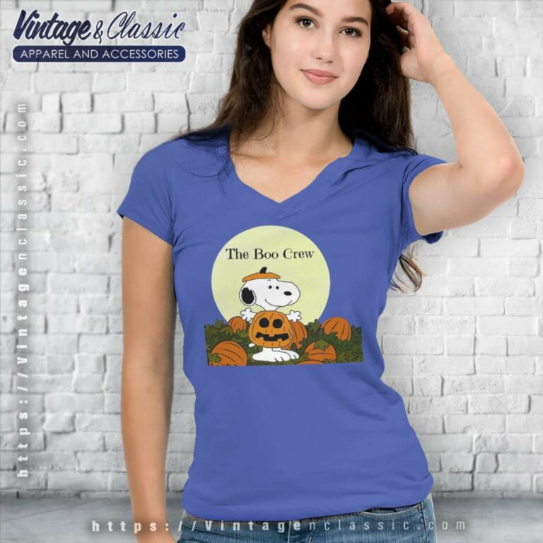 Snoopy The Boo Crew Halloween V Neck TShirt Snoopy The Boo Crew Halloween V Neck TShirt