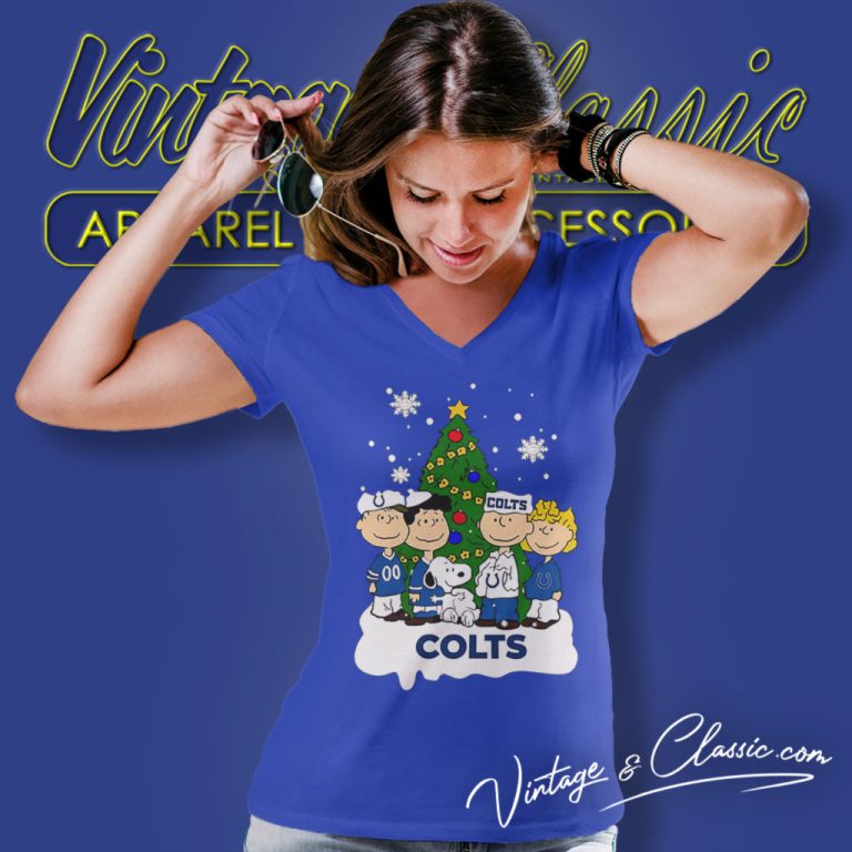 Snoopy The Peanut Christmas Tree Indianapolis Colts V Neck TShirt Snoopy The Peanut Christmas Tree Indianapolis Colts V Neck TShirt