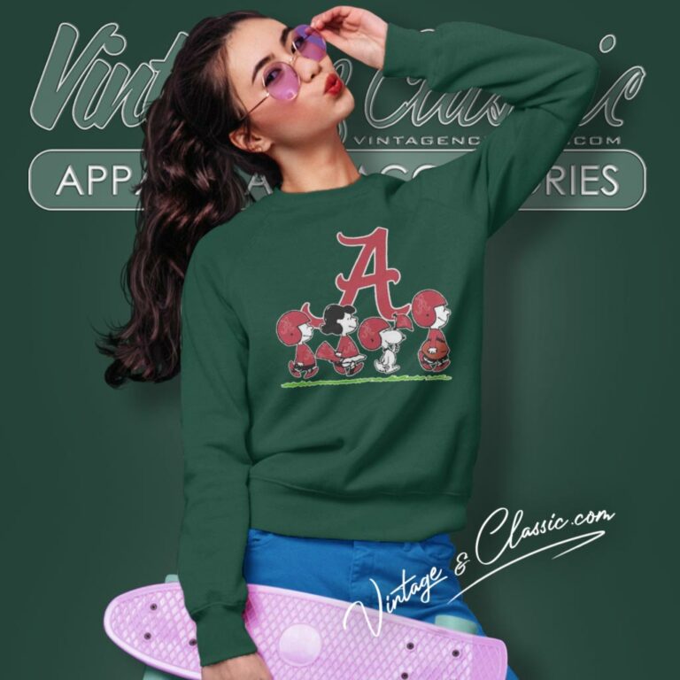 Snoopy The Peanuts Cheer For The Alabama Crimson Tide Sweatshirt Snoopy The Peanuts Cheer For The Alabama Crimson Tide Sweatshirt