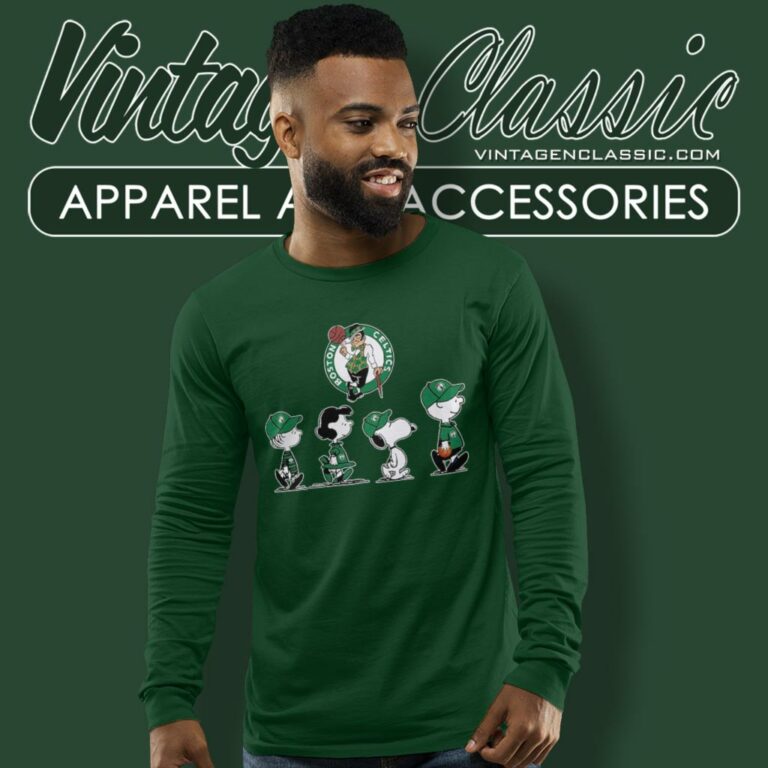 Snoopy The Peanuts Cheer For The Boston Celtics Long Sleeve Tee Snoopy The Peanuts Cheer For The Boston Celtics Long Sleeve Tee