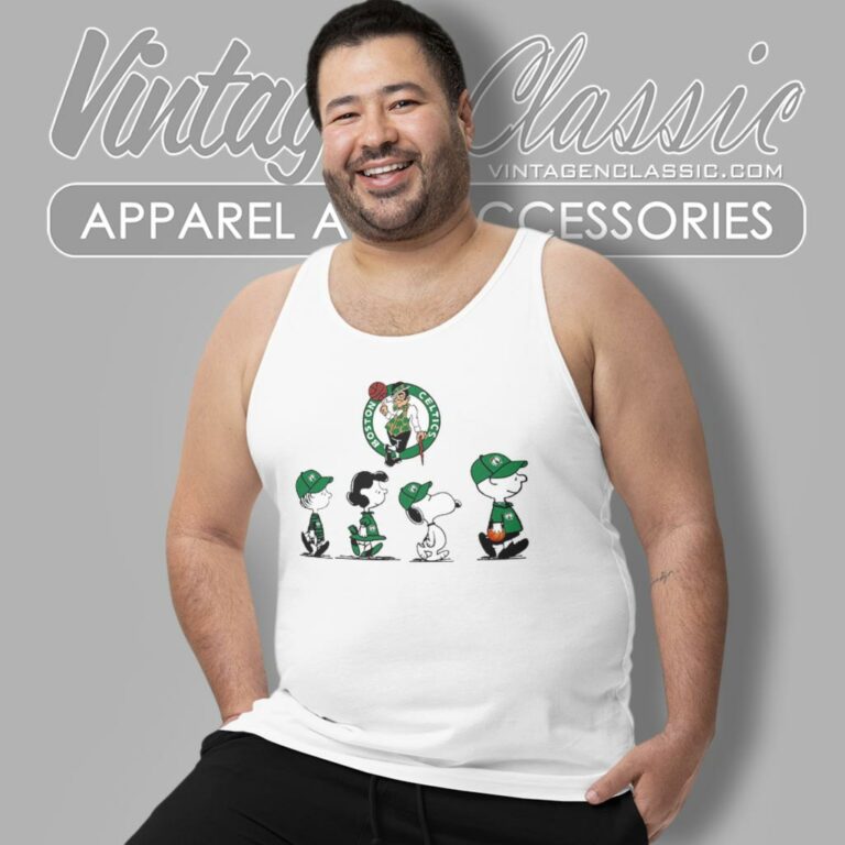 Snoopy The Peanuts Cheer For The Boston Celtics Tank Top Racerback Snoopy The Peanuts Cheer For The Boston Celtics Tank Top Racerback