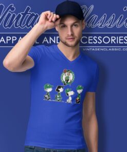 Snoopy The Peanuts Cheer For The Boston Celtics V Neck TShirt