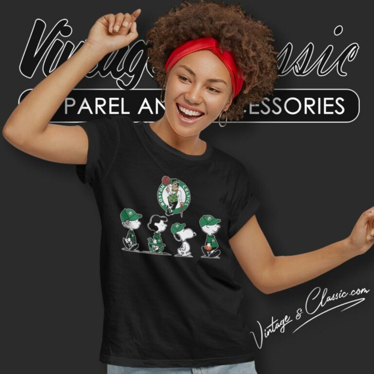 Snoopy The Peanuts Cheer For The Boston Celtics Women T Shirt Snoopy The Peanuts Cheer For The Boston Celtics Women T Shirt