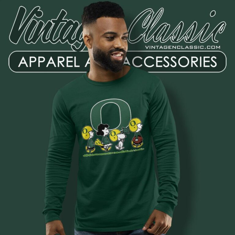Snoopy The Peanuts Cheer For The Oregon Ducks Long Sleeve Tee Snoopy The Peanuts Cheer For The Oregon Ducks Long Sleeve Tee