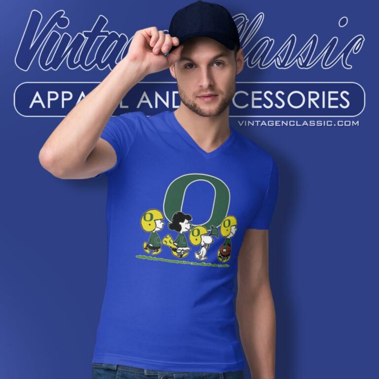 Snoopy The Peanuts Cheer For The Oregon Ducks V Neck TShirt Snoopy The Peanuts Cheer For The Oregon Ducks V Neck TShirt