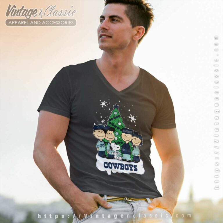 Snoopy The Peanuts Dallas Cowboys Christmas V Neck TShirt Snoopy The Peanuts Dallas Cowboys Christmas V Neck TShirt