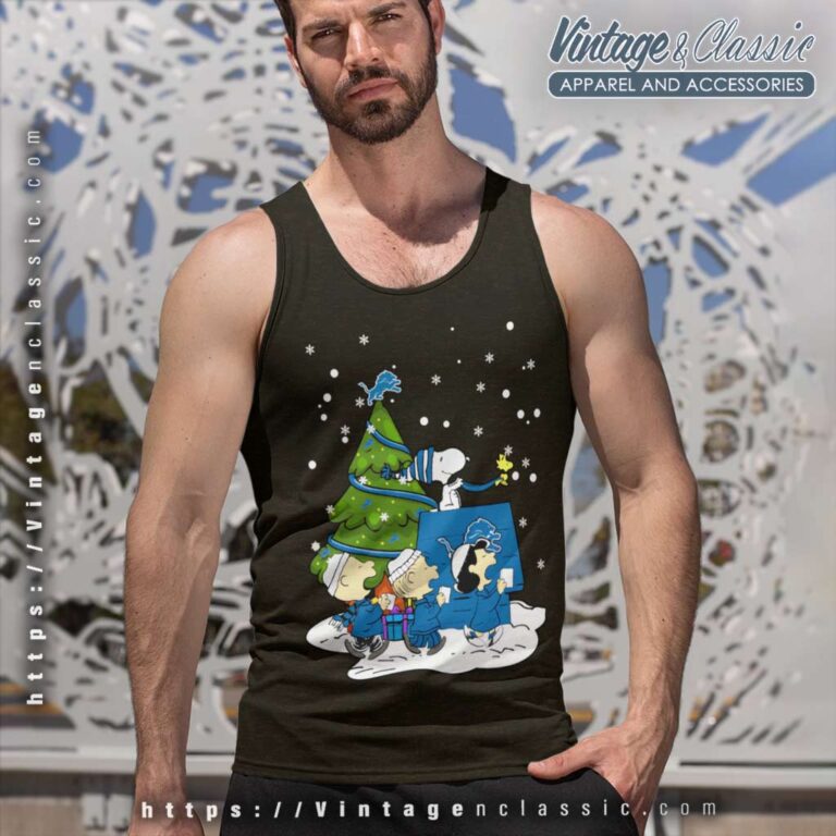 Snoopy Peanuts Detroit Lions Christmas Tank Top Racerback Snoopy Peanuts Detroit Lions Christmas Tank Top Racerback