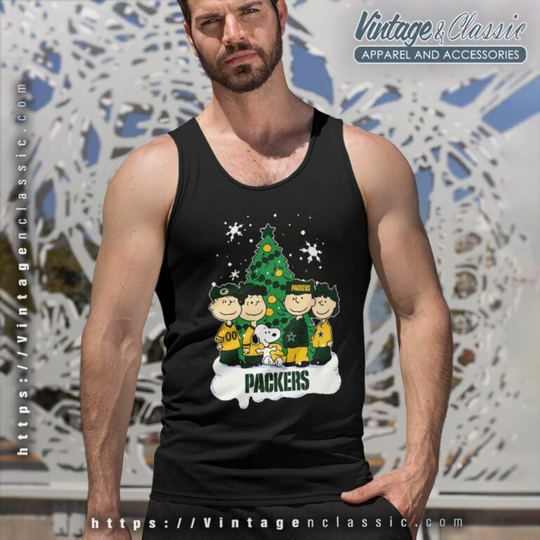 Snoopy The Peanuts Green Bay Packers Christmas Tank Top Racerback Snoopy The Peanuts Green Bay Packers Christmas Tank Top Racerback