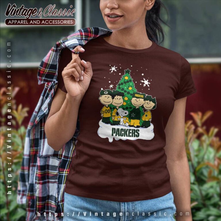 Snoopy The Peanuts Green Bay Packers Christmas Women TShirt Snoopy The Peanuts Green Bay Packers Christmas Women TShirt