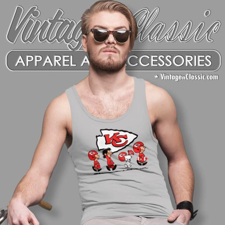 Snoopy The Peanuts Kansas City Chiefs Tank Top Racerback Snoopy The Peanuts Kansas City Chiefs Tank Top Racerback