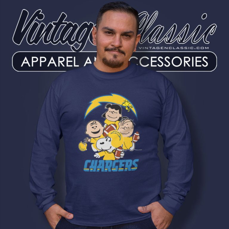 Snoopy The Peanuts Los Angeles Chargers Long Sleeve Tee Snoopy The Peanuts Los Angeles Chargers Long Sleeve Tee