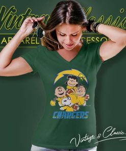 Snoopy The Peanuts Los Angeles Chargers V Neck TShirt