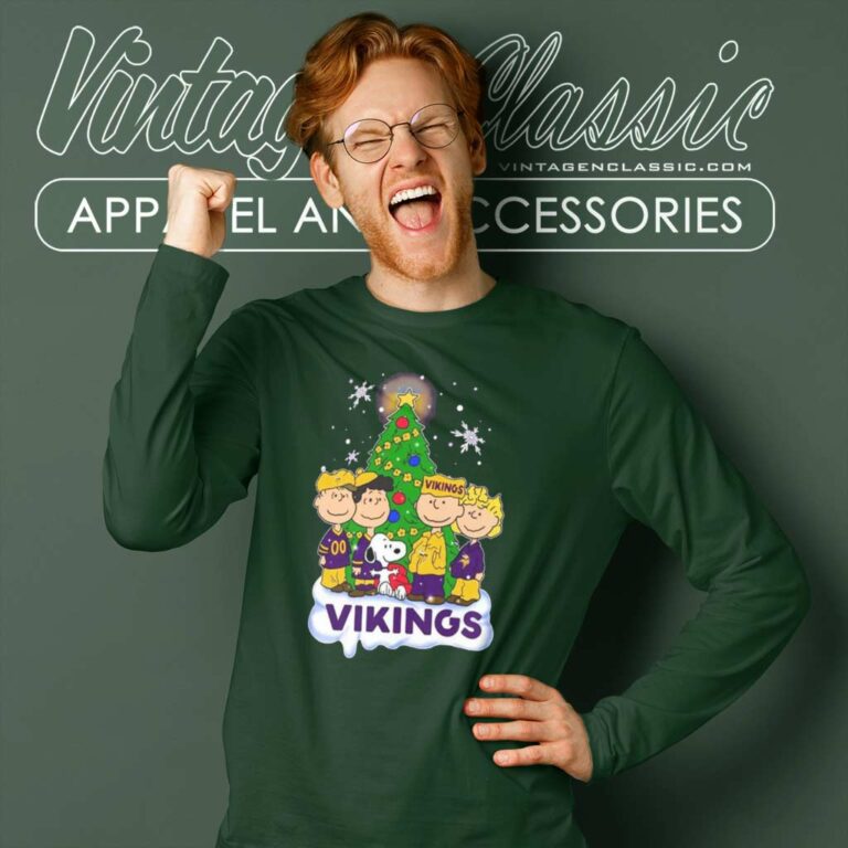 Snoopy The Peanuts Minnesota Vikings Christmas Funny Long Sleeve Tee Snoopy The Peanuts Minnesota Vikings Christmas Funny Long Sleeve Tee