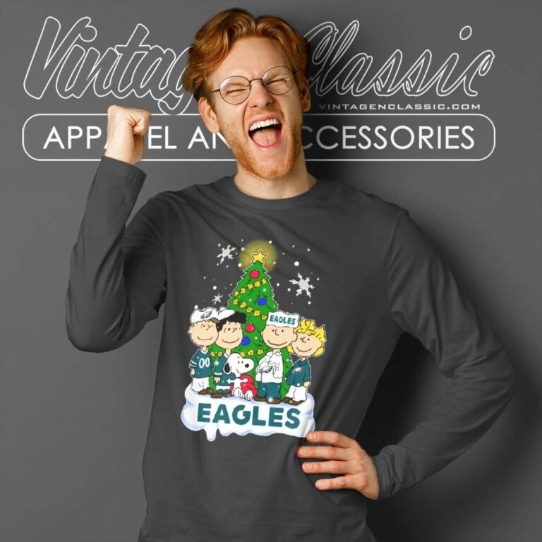 Snoopy The Peanuts Philadelphia Eagles Christmas Long Sleeve Tee Snoopy The Peanuts Philadelphia Eagles Christmas Long Sleeve Tee