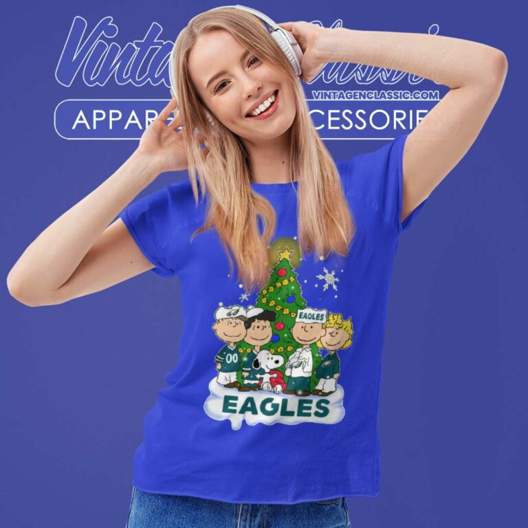 Snoopy The Peanuts Philadelphia Eagles Christmas Women TShirt Snoopy The Peanuts Philadelphia Eagles Christmas Women TShirt