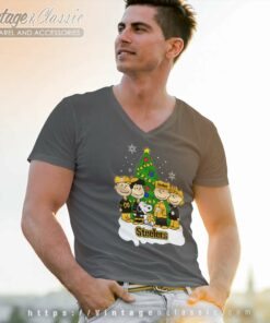 Snoopy The Peanuts Pittsburgh Steelers Christmas Shirt 5 Snoopy The Peanuts Pittsburgh Steelers Christmas V Neck TShirt