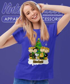 Snoopy The Peanuts Pittsburgh Steelers Christmas Shirt 7 Snoopy The Peanuts Pittsburgh Steelers Christmas Women TShirt