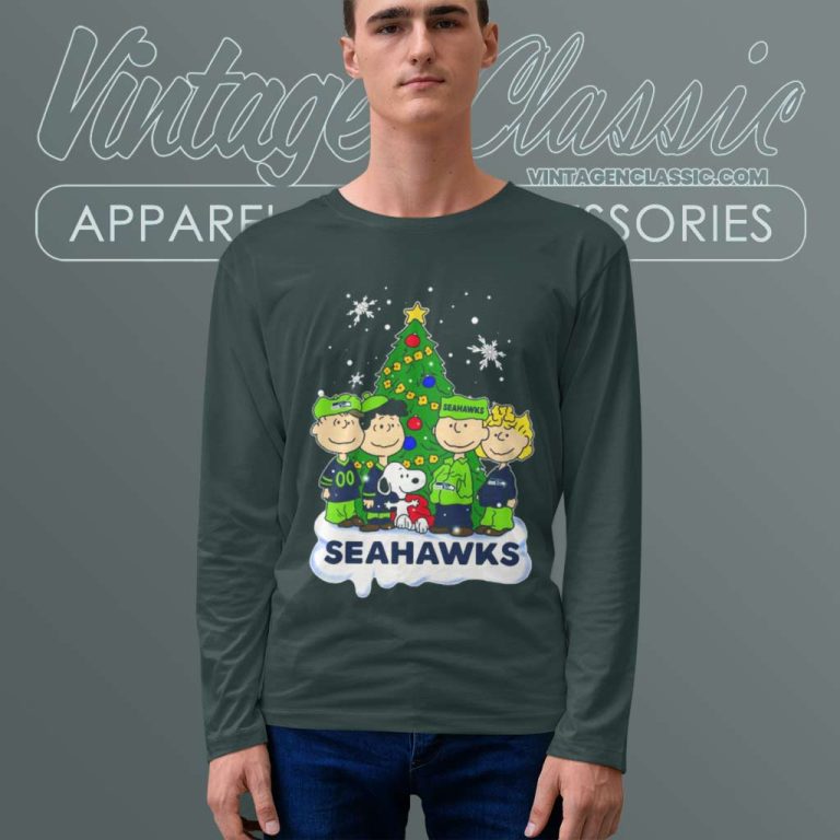 Snoopy The Peanuts Seattle Seahawks Christmas Long Sleeve Tee Snoopy The Peanuts Seattle Seahawks Christmas Long Sleeve Tee