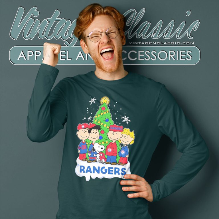 Snoopy The Peanuts Texas Rangers Christmas Long Sleeve Tee Snoopy The Peanuts Texas Rangers Christmas Long Sleeve Tee