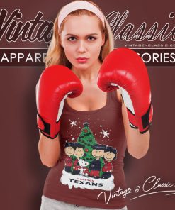 Snoopy The Peanuts Tree Houston Texans Christmas Tank Top Racerback