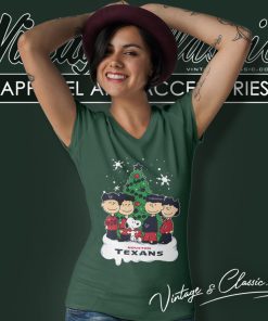 Snoopy The Peanuts Tree Houston Texans Christmas V Neck TShirt