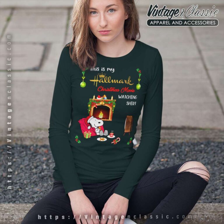 Snoopy This Is My Hallmark Christmas Movie Watching Long Sleeve Tee Snoopy This Is My Hallmark Christmas Movie Watching Long Sleeve Tee
