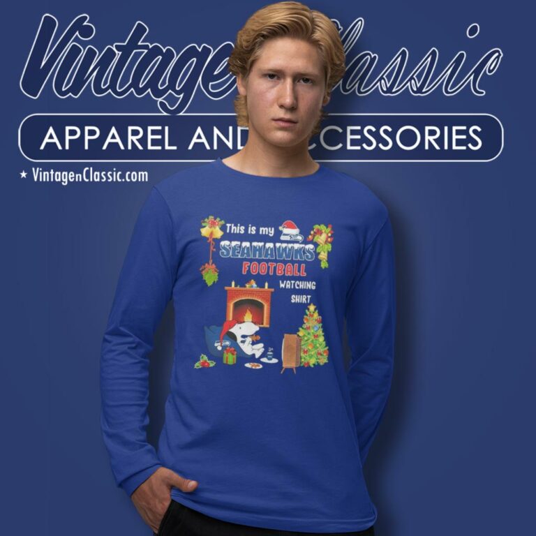 Snoopy This Is My Seattle Seahawks Football Watching Christmas Long Sleeve Tee Snoopy This Is My Seattle Seahawks Football Watching Christmas Long Sleeve Tee