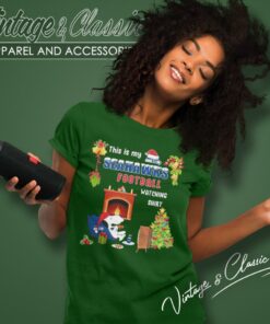 Snoopy This Is My Seattle Seahawks Football Watching Christmas Women T Shirt