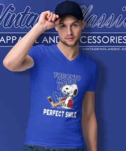 Snoopy Toronto Maple Leafs Perfect Smile 2023 Playoff V Neck TShirt