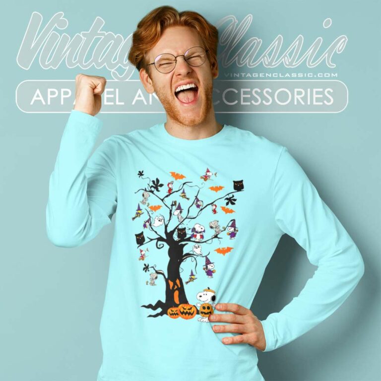 Snoopy Tree Halloween Cute Long Sleeve Tee Snoopy Tree Halloween Cute Long Sleeve Tee