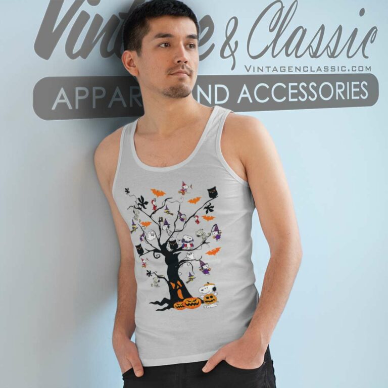 Snoopy Tree Halloween Cute Tank Top Racerback Snoopy Tree Halloween Cute Tank Top Racerback