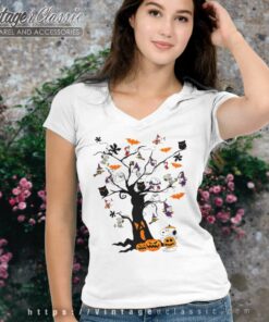 Snoopy Tree Halloween Cute V Neck TShirt